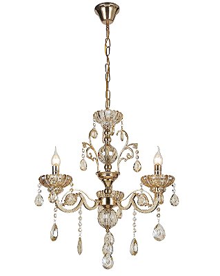 Lustre em Cristal 3 braços Dourado E Cristal 3xE14 DCD00409-3
