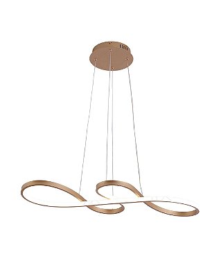 Pendente LED 50W 3000K/4500/6500K C80cm cabo 150cm Dourado FD16001