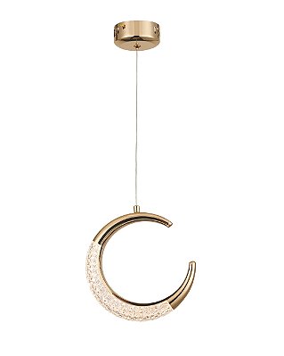 Pendente LED 5W 3000K cabo 2m 20x20cm Dourado+Acrílico QD05201