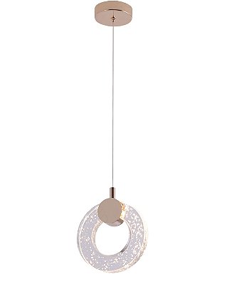 Pendente Cristal 15x17cm LED 6W 3000K Dourado QD05128