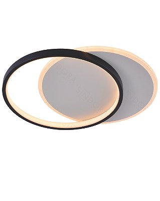 Plafon de Sobrepor LED 36W 2700/3000/6000K D40cm Preto QX05617