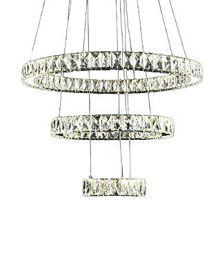 Pendente Cristal 3 aros 20+40+60cm LED 40W 6000K Cromado DCD02802