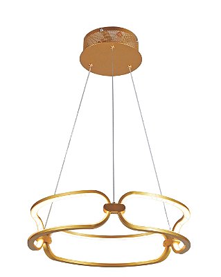 Pendente LED 60W 3000K Metal Dourado Escovado D45cm cabo 2m QD05479