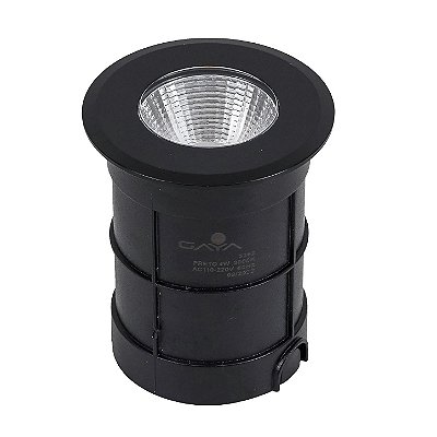 Embutido de Solo COB 6W 3000K 24º IP67 Inox Bivolt Preto 3366