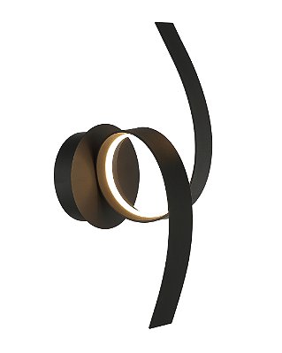 Arandela LED 12W 3000K 40x14x18cm Bivolt Preto DCB03428
