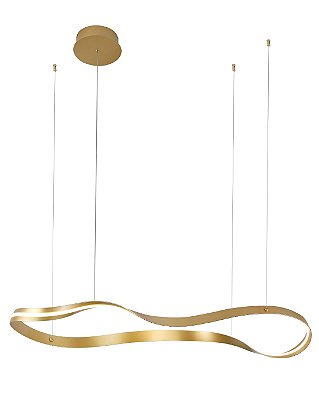 Pendente LED 34W 3000K 115x40cm cabo 2m Dourado DCD03425