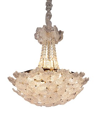 Pendente Lustre Vidro e Metal Dourado 60x60cm 16xE14 DCD00913