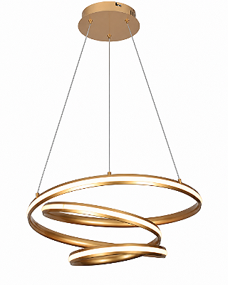 Pendente LED 56W 3000K D50cm 5600lm Bivolt Dourado DCD015034