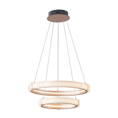 Pendente LED Solaris 65W 3000K 2 aros D40+60cm Dourado 002D 6323