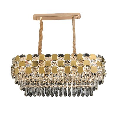 Lustre Pendente Cristal 80(D)x30(h)cm 10xE14 Dourado DCD06542