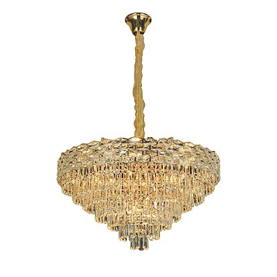 Lustre Pendente Cristal 75(D)x47(h)cm 18xE14 Dourado DCD025210