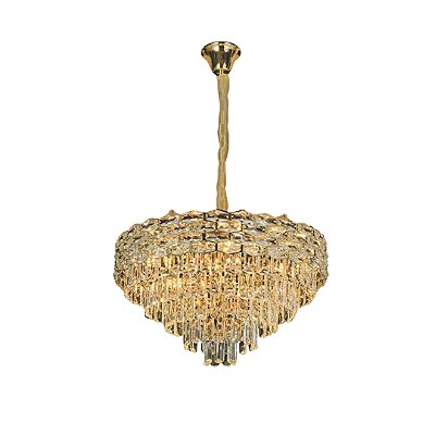 Lustre Pendente Cristal 55(D)x35(h)cm 11xE14 Dourado DCD025200