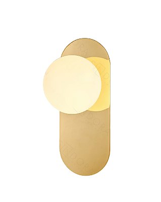 Arandela 12x30cm 1xG9 Vidro Branco Metal Dourado dcb04052