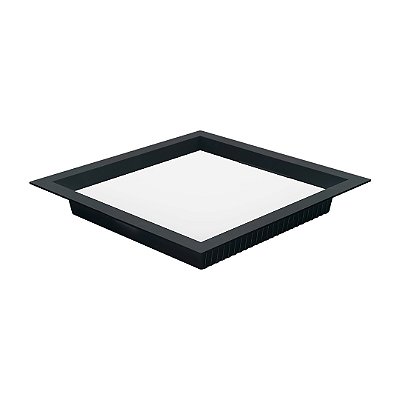 Painel LED Recuado 24W 3000K 29,5x29,5cm Preto Embuled 61438
