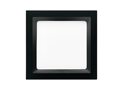 Plafon de Embutir Recuado Deep 12W 3000K 16x16cm Preto STH8902PTO/30