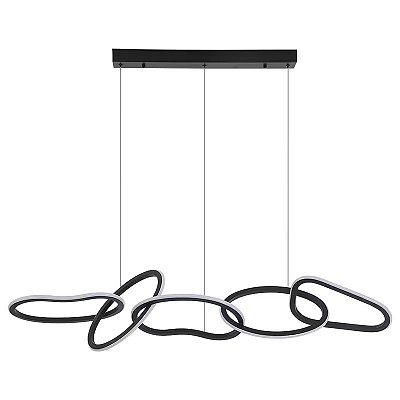 Pendente LED Zena 67W 3000K 5360lm C122cm cabo 200cm Preto 2596