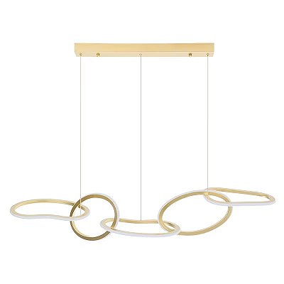 Pendente LED Zena 67W 3000K 5360lm C122cm cabo 200cm Dourado 2597