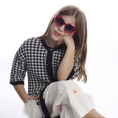 ÓCULOS de SOL - CAT RED com Brilhos - Acetato em Gatinho, lentes degrade