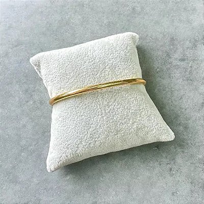 Bracelete Liso Redondo Folheado a Ouro 18k