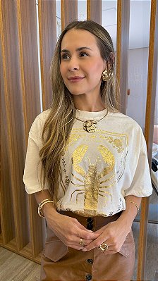 T-Shirt Max Lagosta Dourada