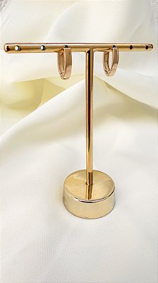 Brinco Argola Click V - Folheado a Ouro 18K