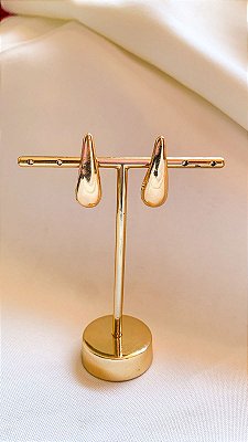 Brinco Argola Gota Click Médio - Folheado em Ouro 18k