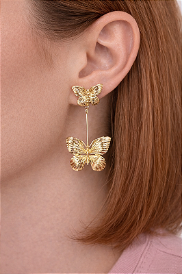 Brinco Borboleta Dupla - Bijuteria Premium
