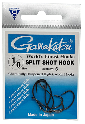 Anzol Split Shot Hook Gamakatsu - 1/0
