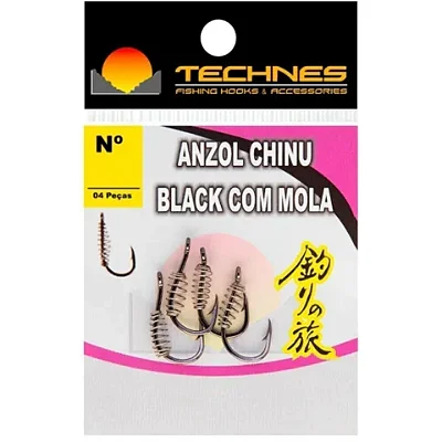 Anzol Chinu Black com Mola Technes