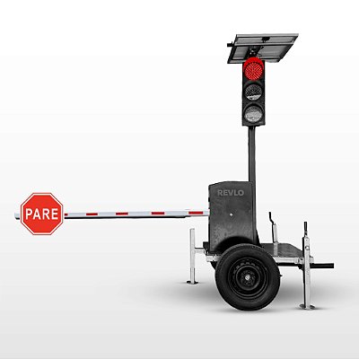 Semáforo Móvel com Cancela Pare e Siga