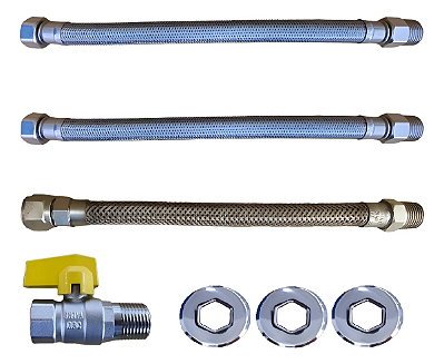 Kit Instalação Aquecedor De Água A Gás Vazão Plena 1/2 30 cm