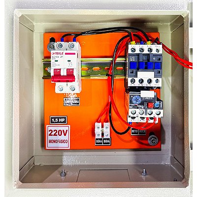 Painel  P/ bomba submersa 1,50CV mono 220V 2 Fios