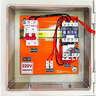 Painel  P/ bomba submersa 0,50CV mono 220V 2 Fios