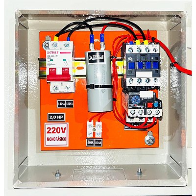 Painel  P/ bomba submersa 2,0CV mono 220V 3 Fios - CAP Permanente