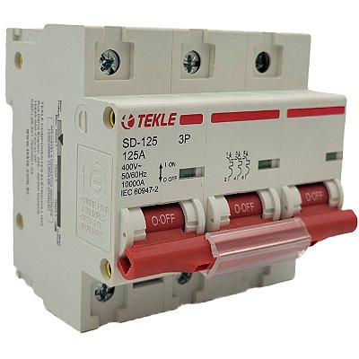 Disjuntor Termomagnetico  Tripolar  SD-125 125A 3P Curva C - 10kA TEKLE