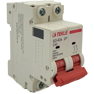 Disjuntor Termomagnetico  Bipolar  SD-63s 40A 2P Curva C - 6kA TEKLE