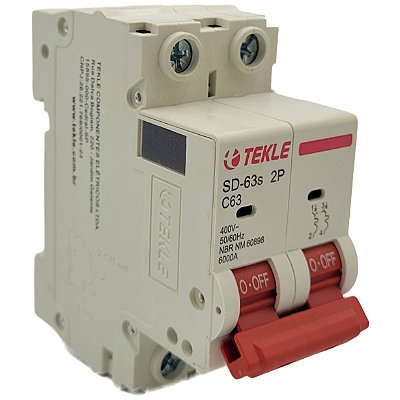 Disjuntor Termomagnetico  Bipolar  SD-63s 63A 2P Curva C - 6kA TEKLE
