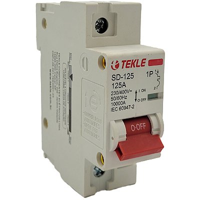 Disjuntor Termomagnetico  Monopolar  SD-125 125A 1P Curva C - 10kA TEKLE