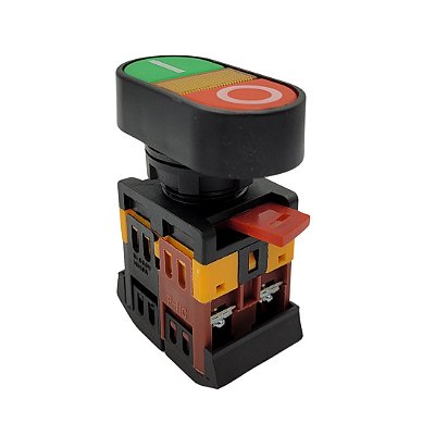 BOTOEIRA DUPLA PLAST. APBB(DUPLO ILUM.LED 220V)1NA+1NF