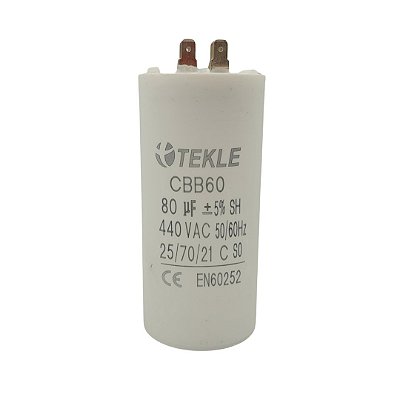 CAPACITOR PERMANENTE C/TERMINAL 80,0UF 440V