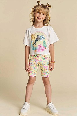 Conjunto bermuda ciclista com blusinha
