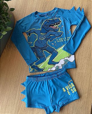 Conjunto sunga com blusinha de proteção