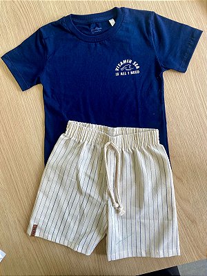 Conjunto com bermuda em linho