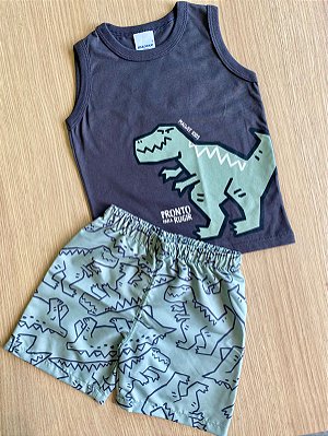 Conjunto com regata e bermuda em tactel