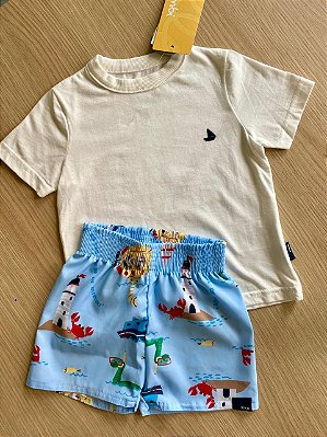 Conjunto com bermuda em tactel