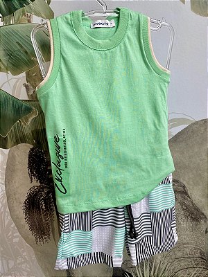 Conjunto com bermuda de tactel