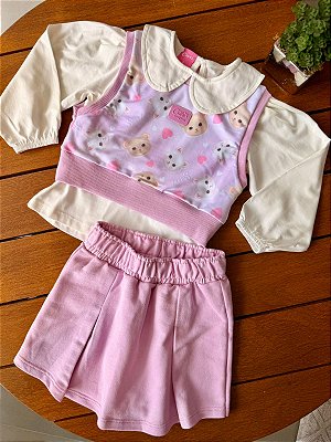 Trio colete, blusinha e colete