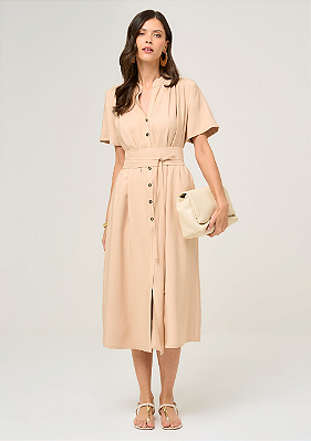 VESTIDO CHEMISE BEGE