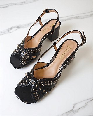 SANDALIA SALTO BLOCO PRETA