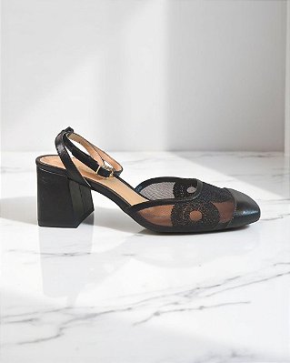 SAPATO TELA ESPIRAL PRETO